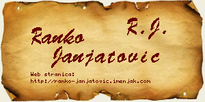 Ranko Janjatović vizit kartica
